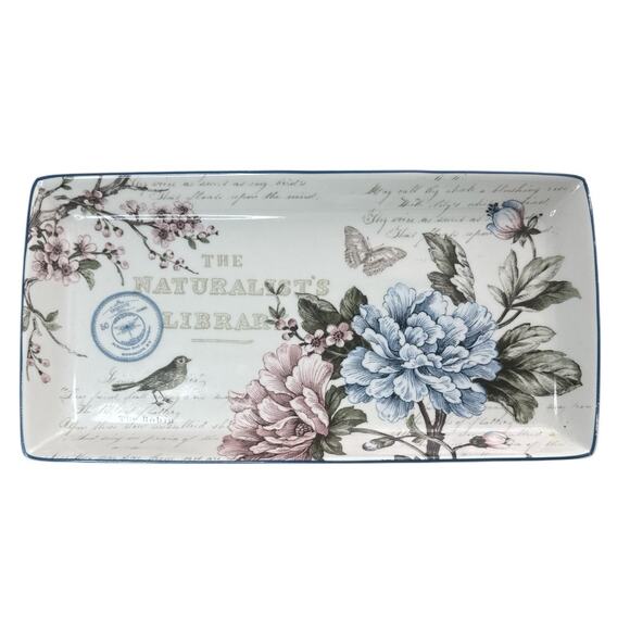 Verdi Aubais Fine China Porcelain Fine Rectangular Serving Plate with 2 Bowl Set - Picture 4 of 6